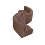 Meridian Furniture, divano modulare Arc in pelle vegana marrone