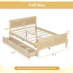 Struttura Letto a Una Piazza Costway con 2 Cassetti Contenitore, Base Letto in Legno con Testiera Beige/Bianco