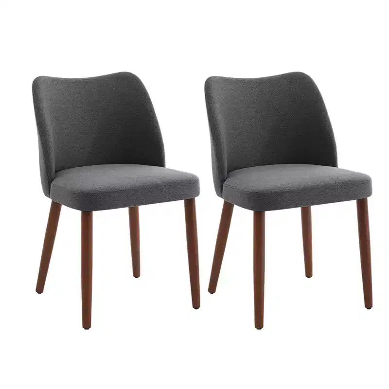 Set di Sedie da Pranzo in Lino, Sedie da Cucina Imbottite in Tessuto con Gambe in Legno, Schienale a Bobina, Cuscini Spessi, Piedini Livellanti. per Sala da Pranzo, Salotto