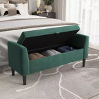 Panca portaoggetti con poggiapiedi da 118 cm – Panca da letto imbottita con design capitonné per camera da letto, ingresso