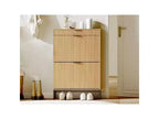 Coolmee Scarpiera a Due Ribalte, Mobile Scarpiera in Legno, Salvaspazio per Ingresso Stretto, Appartamenti con Ingresso