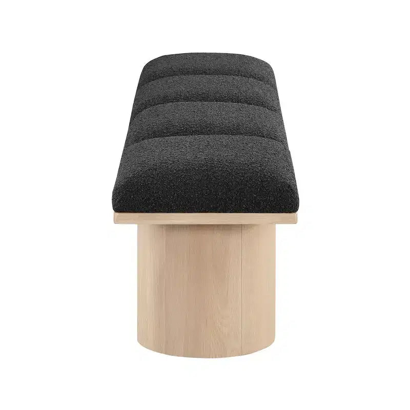 Meridian Furniture, Panca Pavilion in tessuto bouclé nero