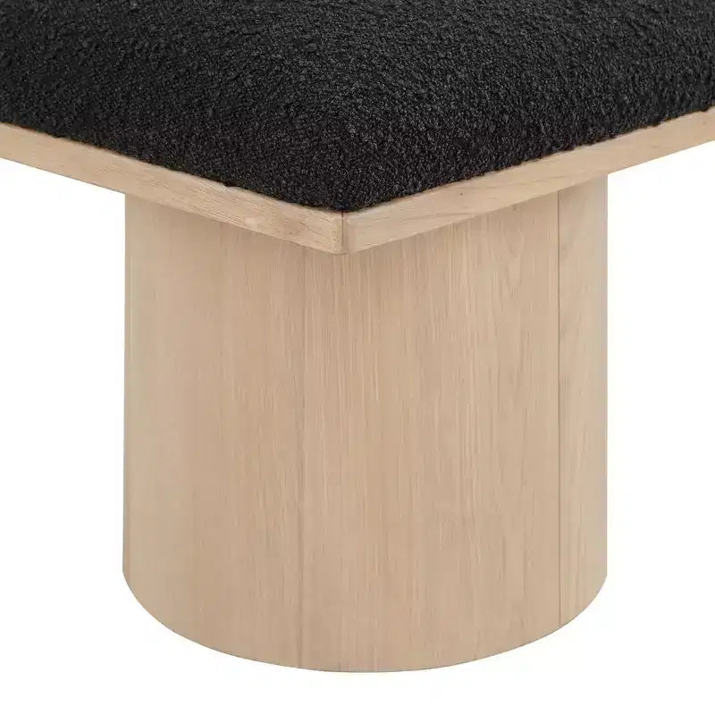 Meridian Furniture, Panca Pavilion in tessuto bouclé nero