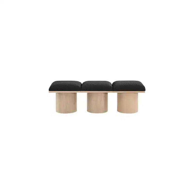 Meridian Furniture, Panca Pavilion in tessuto bouclé nero