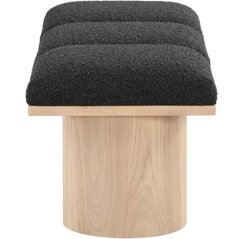 Meridian Furniture, Panca Pavilion in tessuto bouclé nero