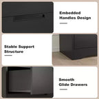 Comò a 5 cassetti per camera da letto, comodino nero con cassetti e maniglie incorporate, organizer in legno per soggiorno, cameretta, ingresso