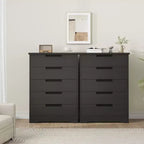 Comò a 5 cassetti per camera da letto, comodino nero con cassetti e maniglie incorporate, organizer in legno per soggiorno, cameretta, ingresso