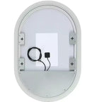Specchio ovale a LED in alluminio Wes 24 - LMR1009 - Argento/Bianco - Safavieh