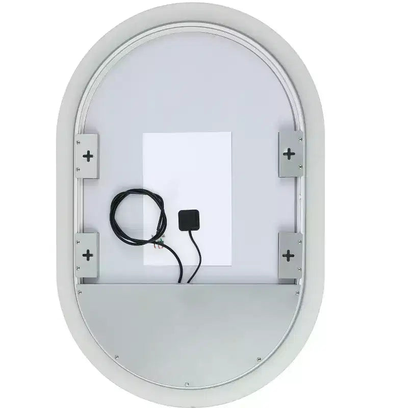 Specchio ovale a LED in alluminio Wes 24 - LMR1009 - Argento/Bianco - Safavieh
