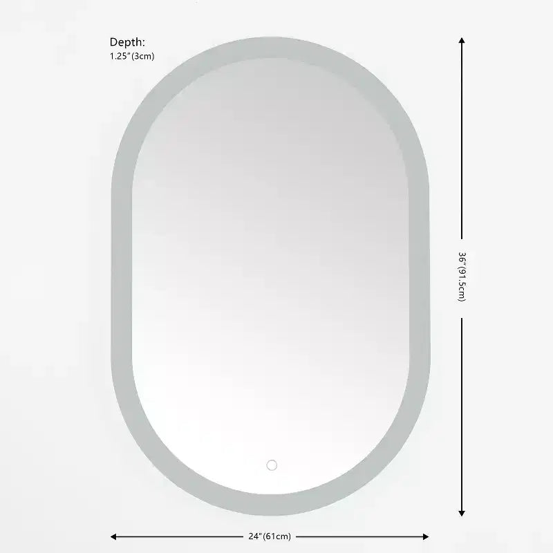 Specchio ovale a LED in alluminio Wes 24 - LMR1009 - Argento/Bianco - Safavieh