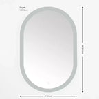 Specchio ovale a LED in alluminio Wes 24 - LMR1009 - Argento/Bianco - Safavieh