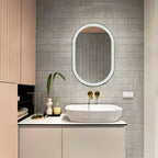 Specchio ovale a LED in alluminio Wes 24 - LMR1009 - Argento/Bianco - Safavieh
