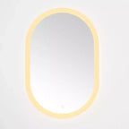 Specchio ovale a LED in alluminio Wes 24 - LMR1009 - Argento/Bianco - Safavieh