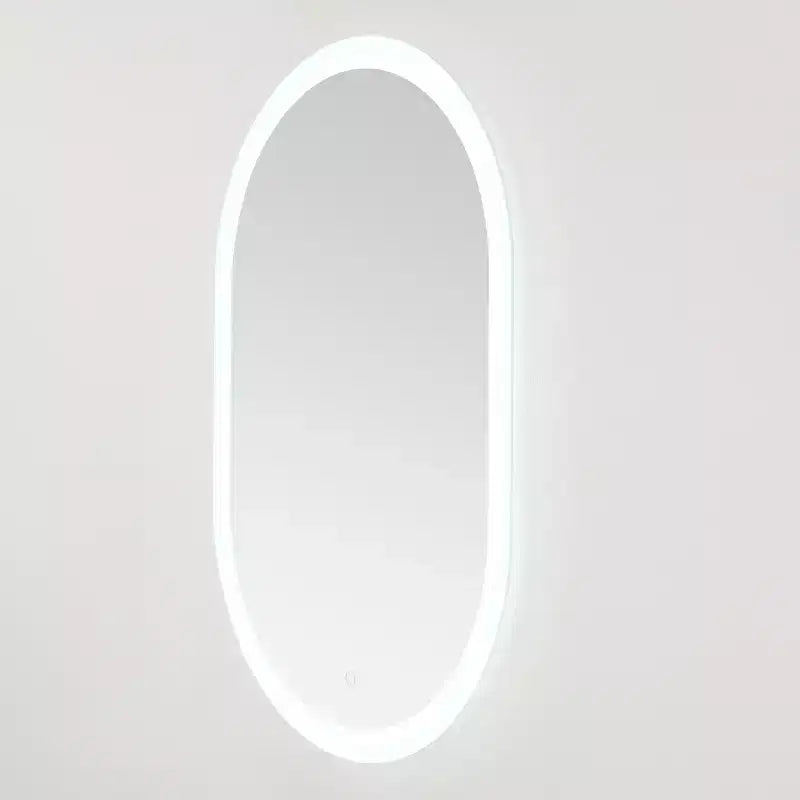 Specchio ovale a LED in alluminio Wes 24 - LMR1009 - Argento/Bianco - Safavieh