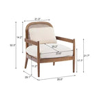 Christopher Knight Home Zuka, sedia in legno con cuscini in rattan in stile moderno di metà secolo (set da 2)