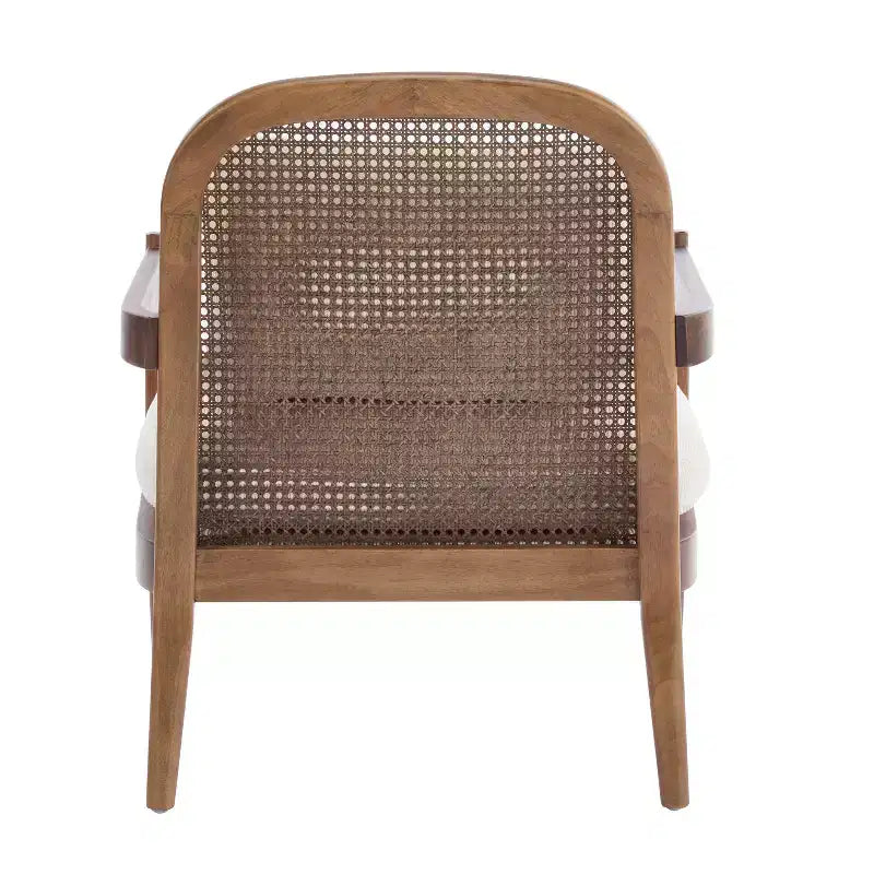 Christopher Knight Home Zuka, sedia in legno con cuscini in rattan in stile moderno di metà secolo (set da 2)