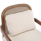 Christopher Knight Home Zuka, sedia in legno con cuscini in rattan in stile moderno di metà secolo (set da 2)