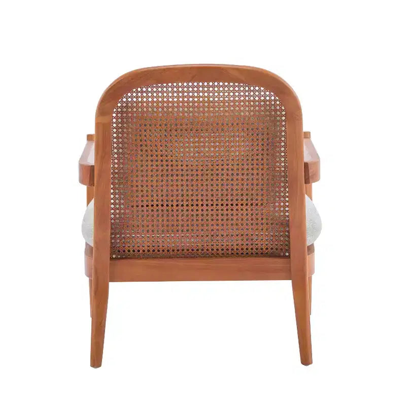 Christopher Knight Home Zuka, sedia in legno con cuscini in rattan in stile moderno di metà secolo (set da 2)