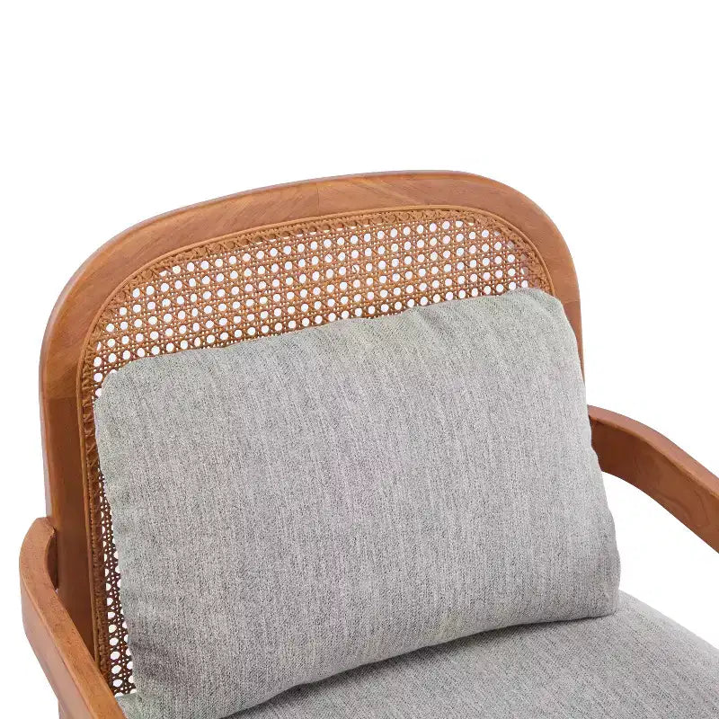 Christopher Knight Home Zuka, sedia in legno con cuscini in rattan in stile moderno di metà secolo (set da 2)