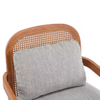 Christopher Knight Home Zuka, sedia in legno con cuscini in rattan in stile moderno di metà secolo (set da 2)