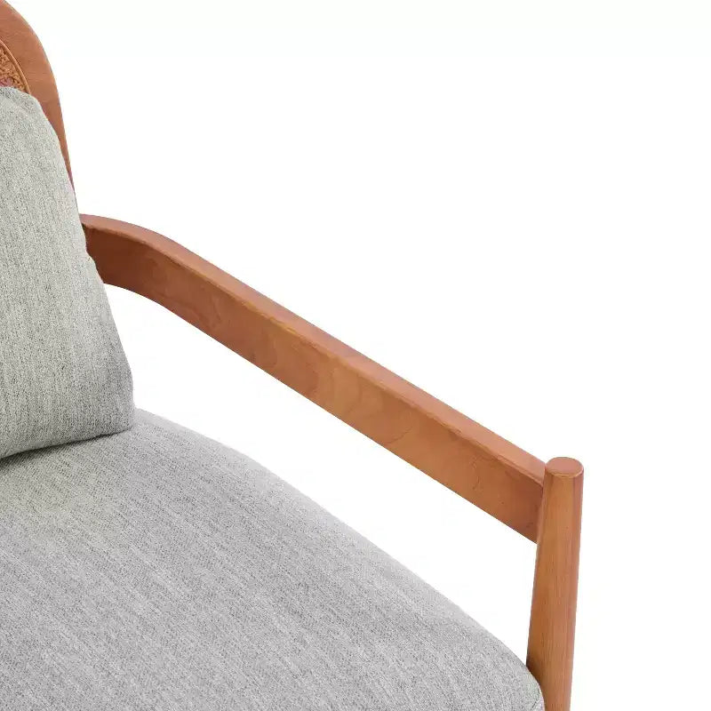 Christopher Knight Home Zuka, sedia in legno con cuscini in rattan in stile moderno di metà secolo (set da 2)