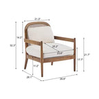 Christopher Knight Home Zuka, sedia in legno con cuscini in rattan in stile moderno di metà secolo (set da 2)