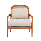 Christopher Knight Home Zuka, sedia in legno con cuscini in rattan in stile moderno di metà secolo (set da 2)