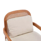 Christopher Knight Home Zuka, sedia in legno con cuscini in rattan in stile moderno di metà secolo (set da 2)