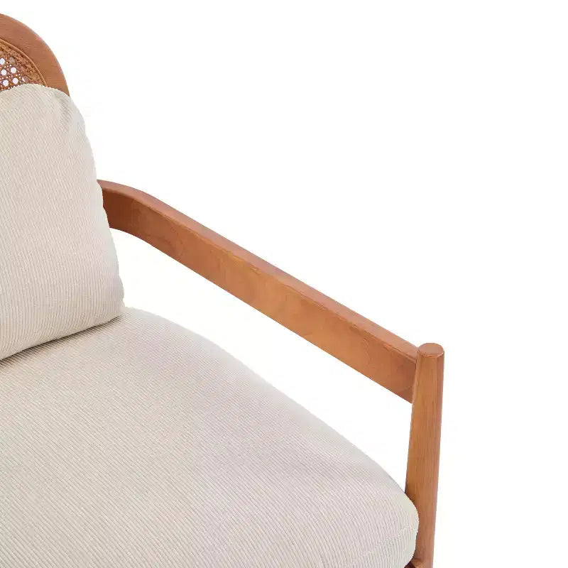 Christopher Knight Home Zuka, sedia in legno con cuscini in rattan in stile moderno di metà secolo (set da 2)