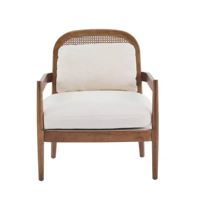 Christopher Knight Home Zuka, sedia in legno con cuscini in rattan in stile moderno di metà secolo (set da 2)