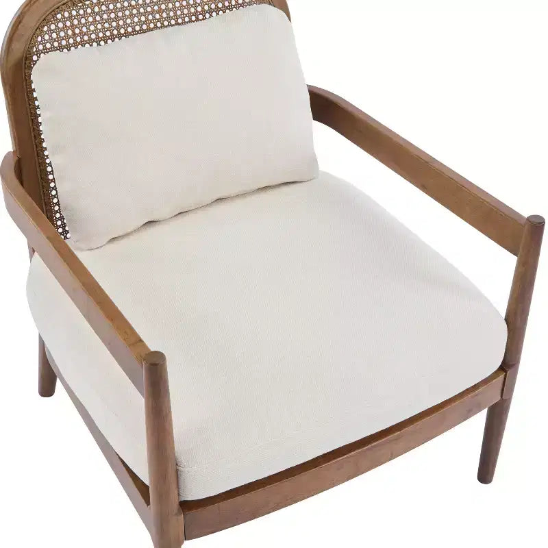Christopher Knight Home Zuka, sedia in legno con cuscini in rattan in stile moderno di metà secolo (set da 2)