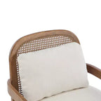 Christopher Knight Home Zuka, sedia in legno con cuscini in rattan in stile moderno di metà secolo (set da 2)