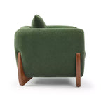Poltrona moderna Mid-Century con braccioli e tessuto in lana d'agnello, sedie da soggiorno imbottite con cuscino lombare - Morden Fort