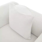 Poltrona moderna Mid-Century con braccioli e tessuto in lana d'agnello, sedie da soggiorno imbottite con cuscino lombare - Morden Fort