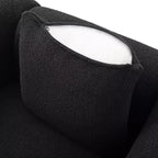 Poltrona moderna Mid-Century con braccioli e tessuto in lana d'agnello, sedie da soggiorno imbottite con cuscino lombare - Morden Fort
