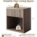 Acekool Set di 2 comodini moderni in legno stile farmhouse con cassetti a scanalature, grandi comodini/tavolini per camera da letto e soggiorno