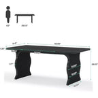 Lantine Tavolo da Pranzo per 4-6 Persone, Tavolo da Cucina Rettangolare Moderno da 160 cm, Grande Tavolo da Cucina e Sala da Pranzo Stile Rustico, Nero
