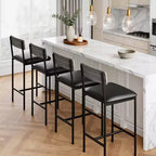 Set di 4 sgabelli da bar, sgabelli da bar da cucina con poggiapiedi, sgabelli da bancone imbottiti, sedie da bar con schienale per isola cucina, appartamento