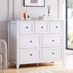 Comò a 7 cassetti per TV da 48 pollici, mobili organizer in legno moderni per soggiorno, camera da letto, ripostiglio, ufficio domestico