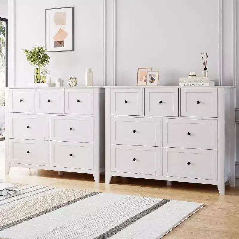 Comò a 7 cassetti per TV da 48 pollici, mobili organizer in legno moderni per soggiorno, camera da letto, ripostiglio, ufficio domestico