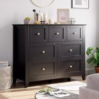 Comò a 7 cassetti per TV da 48 pollici, mobili organizer in legno moderni per soggiorno, camera da letto, ripostiglio, ufficio domestico