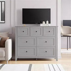 Comò a 7 cassetti per TV da 48 pollici, mobili organizer in legno moderni per soggiorno, camera da letto, ripostiglio, ufficio domestico