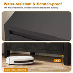 Coolmee Credenza da Soggiorno e Sala da Pranzo - Mobile Contenitore Accentato Nero con Ripiani Regolabili e Ante in Vetro, Mobile Console Piccolo
