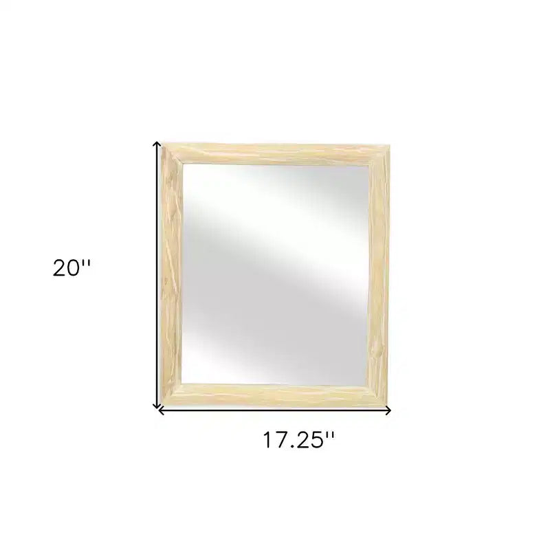 HomeRoots Specchio decorativo 20 in legno massello naturale