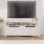 Mobile TV Rustico per TV fino a 70 Pollici, Porta TV da 160 cm con 4 Ante e Ripiano Aperto, Consolle Multimediale Rustica