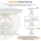 Set da pranzo retrò da 5 pezzi con tavolo allungabile e 4 sedie imbottite, prolunga da 40 cm, ideale per cucina e sala da pranzo