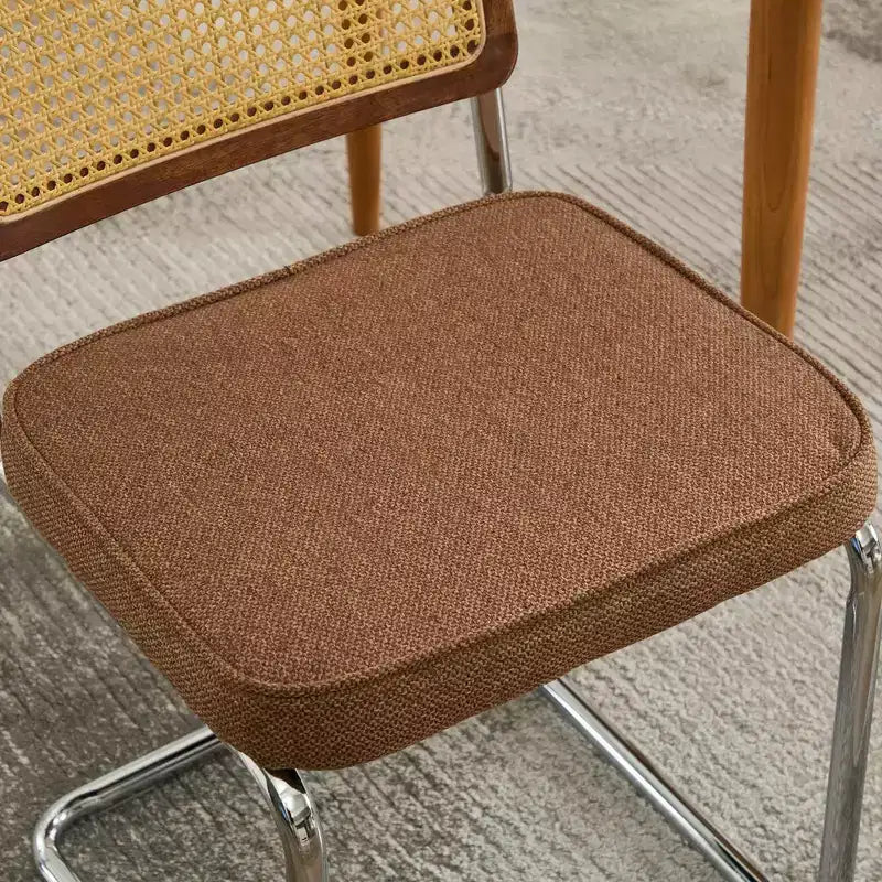 Set di 2 sedie da pranzo verde oliva di metà secolo con schienale in canna naturale e base cromata in acciaio inossidabile
