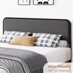 Struttura letto Queen Size con piattaforma, Struttura letto Queen Size imbottita con testiera, pediera, contenitore sotto il letto, Struttura letto moderna silenziosa con metallo robusto