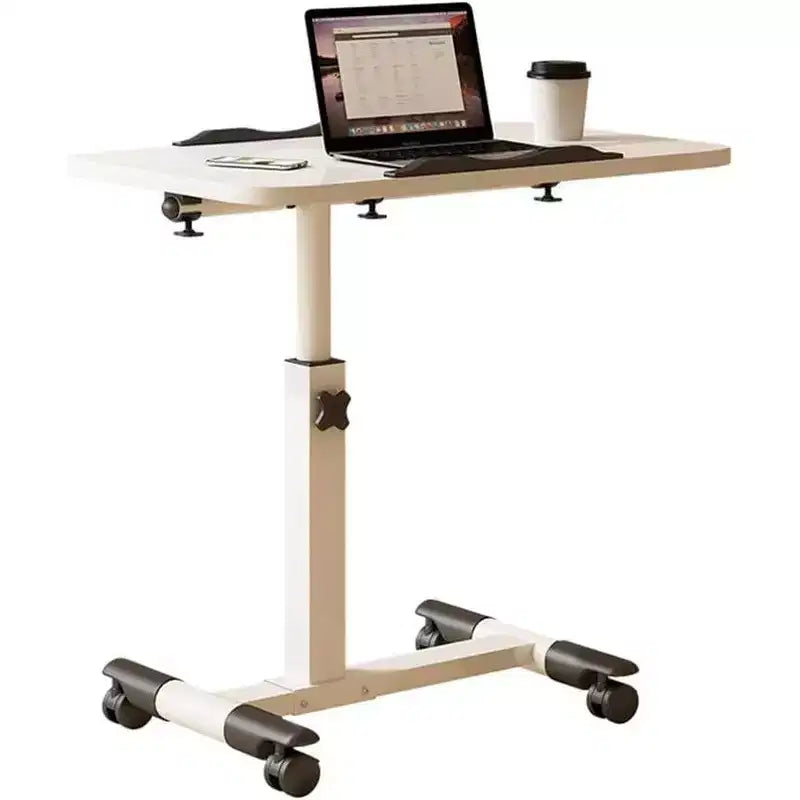 Tavolo con ruote - Scrivania portatile regolabile in altezza con ruote, tavolino laterale per l'home office