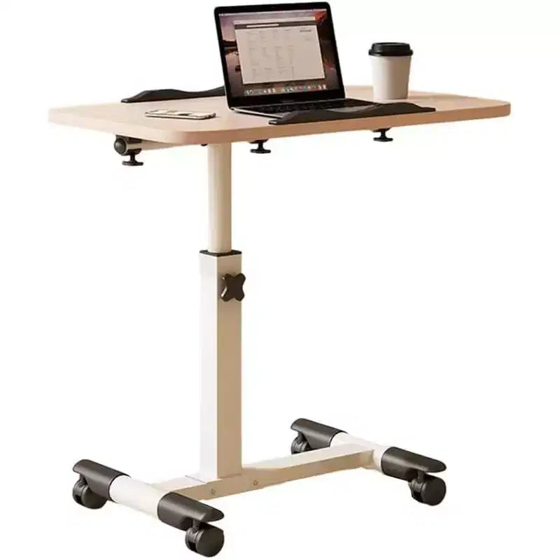 Tavolo con ruote - Scrivania portatile regolabile in altezza con ruote, tavolino laterale per l'home office